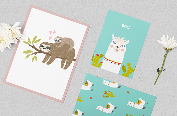 Alpaca and Sloth. Christmas Sloth in Illustrations - product preview 2
