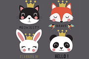 Cute animals vector-Embroidery