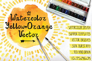 Watercolor Orange,yelow vector set