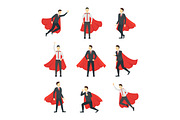 Businessman Superhero Characters Set