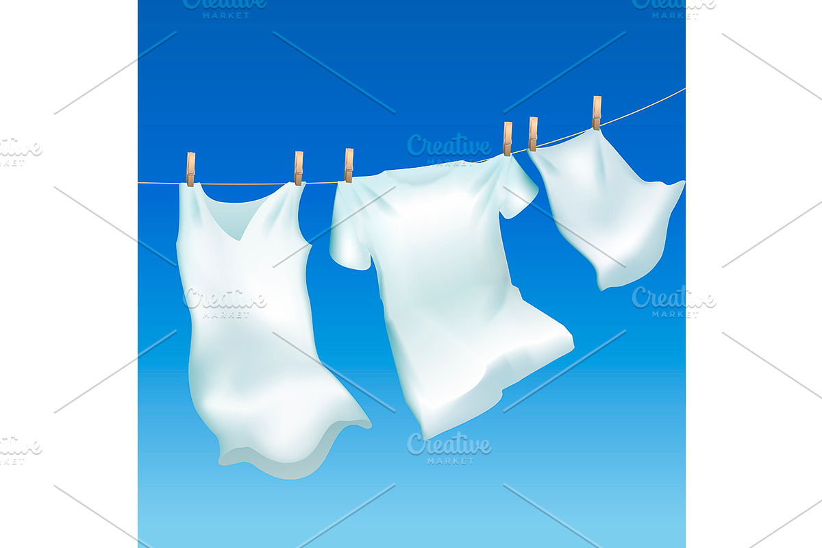  3d Clothes Hanging Out. Vector in Illustrations - product preview 8