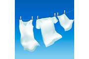  3d Clothes Hanging Out. Vector