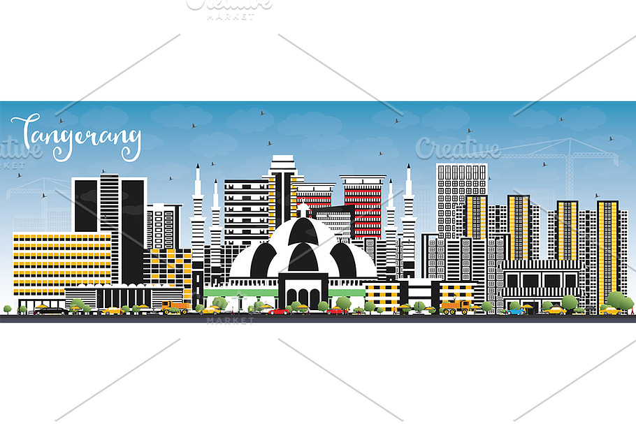 Tangerang Indonesia City Skyline  in Illustrations - product preview 8