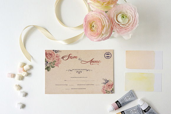 Wedding Invitation Template in Postcard Templates - product preview 2