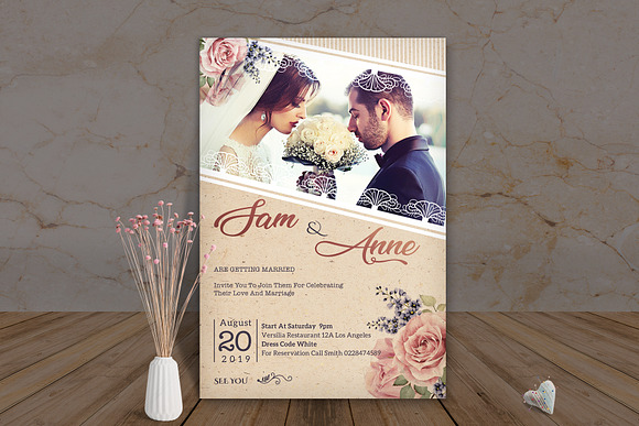 Wedding Invitation Template in Postcard Templates - product preview 4