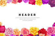 Flyer template with lots of roses