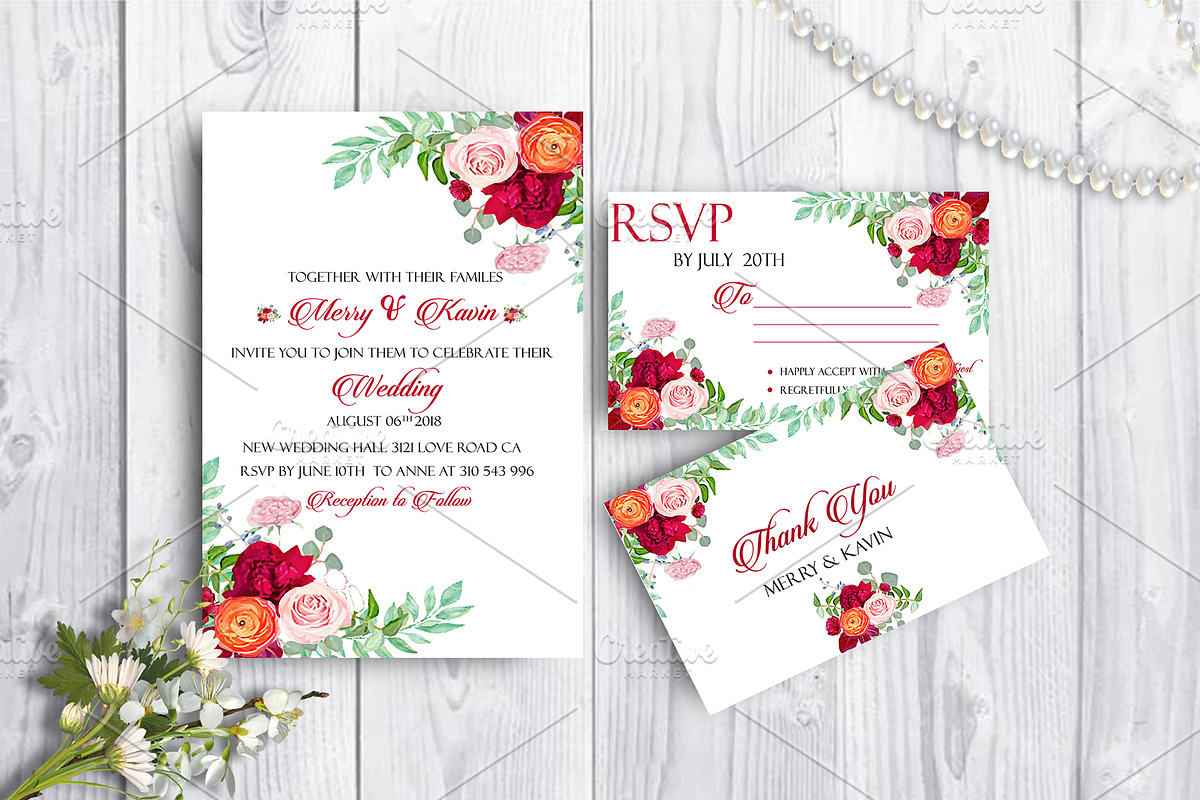 Wedding Stationary Mock-u PSD Files  in Print Mockups - product preview 8
