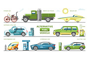 Fuel alternative vehicle vector team