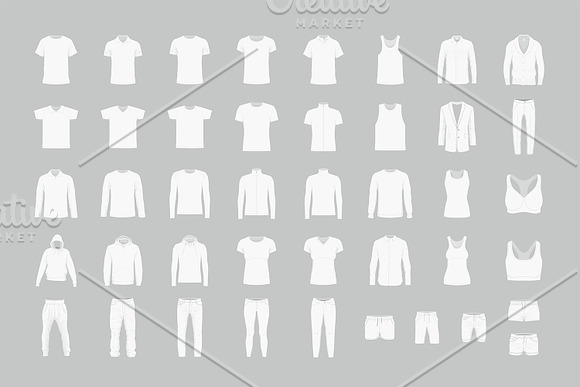 Set of clothing in Icons - product preview 1
