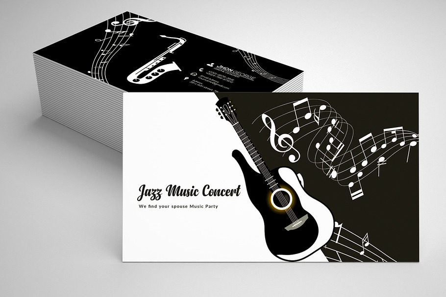 Jazz Music Business Card Template 07