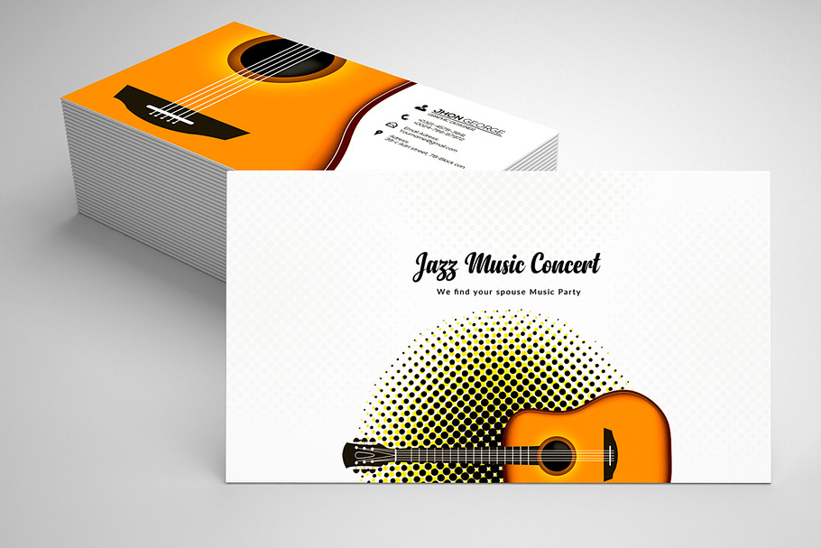 Jazz Music Business Card Template 08