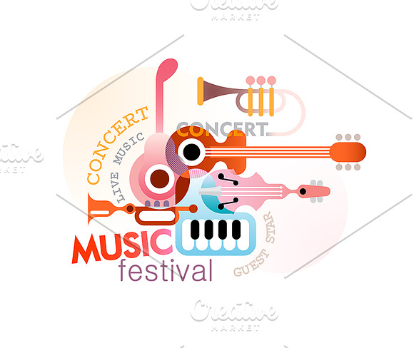 Music Festival Vector Poster Design in Illustrations - product preview 1