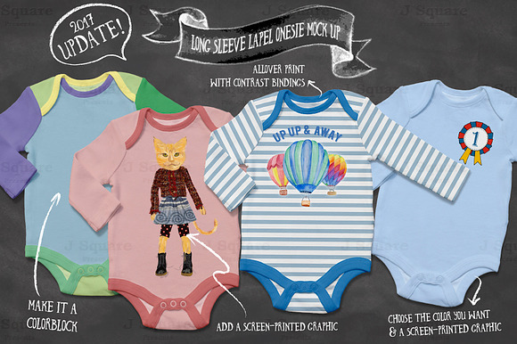 Baby Onesie Mock Ups UPDATE in Product Mockups - product preview 3