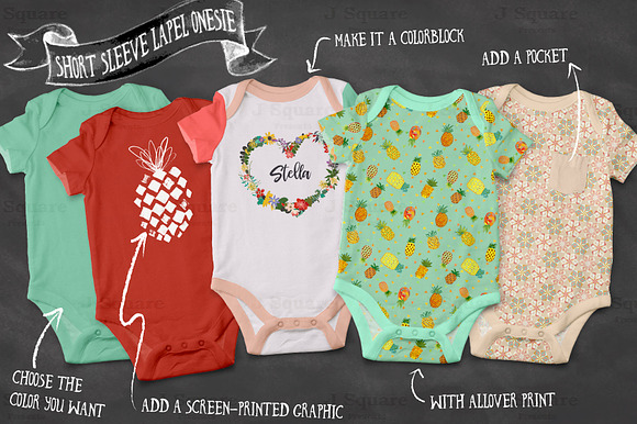 Baby Onesie Mock Ups UPDATE in Product Mockups - product preview 7