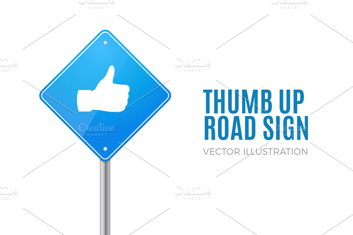 Thumb Up Road Sign in Illustrations - product preview 8