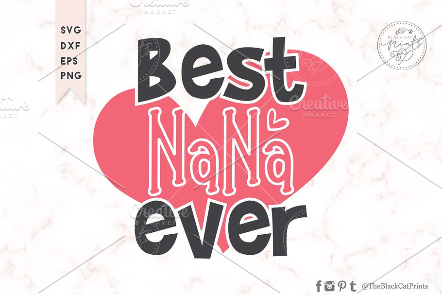 Best Nana Ever SVG DXF EPS PNG in Illustrations - product preview 8