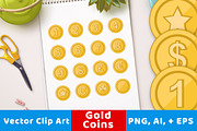 Gold Coin Clipart, Game Coins