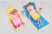 Couple with sunglasses on the beach 