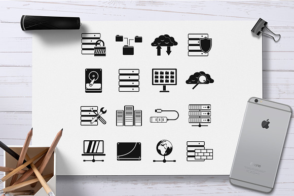 Database icons set in Graphics - product preview 1