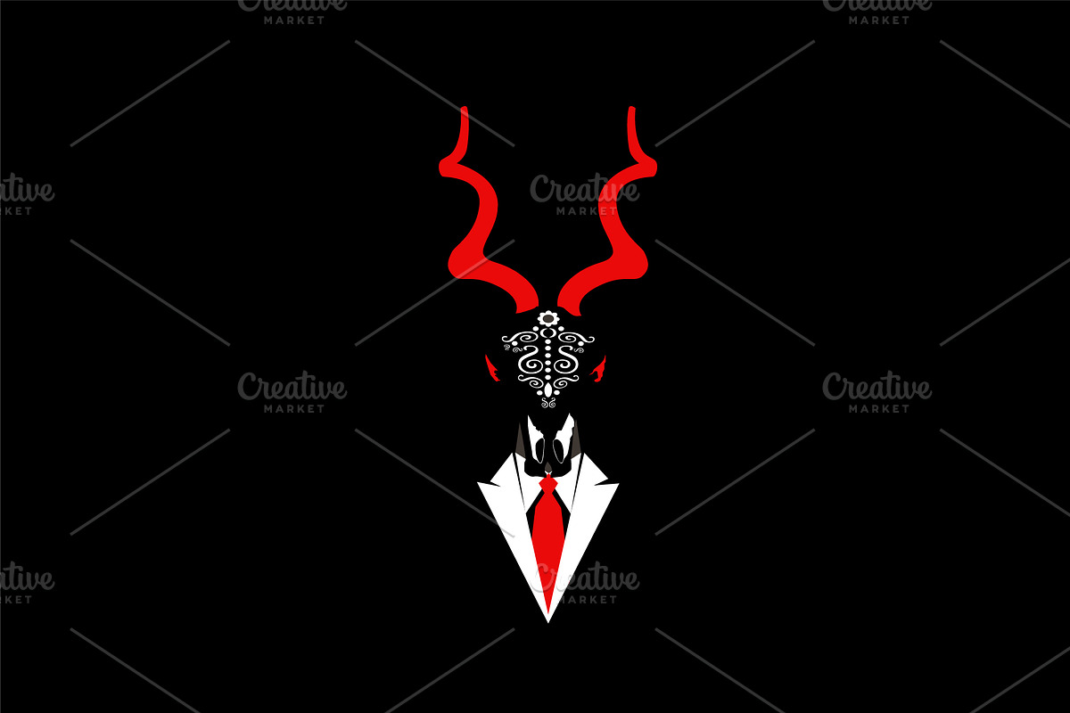 Capriconrn skull head in a suit, abs in Graphics - product preview 8