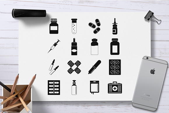 Different drugs icons set, simple  in Graphics - product preview 1