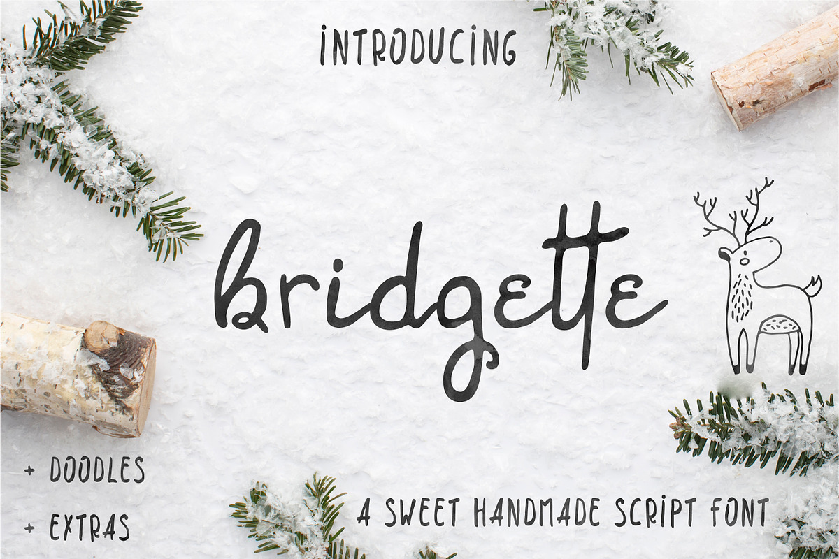 Bridgette script + woodland doodles in Script Fonts - product preview 8