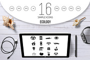 Ecology icons set, simple style