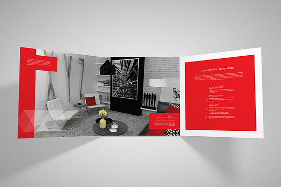 Interior Design Square Brochure in Brochure Templates - product preview 4