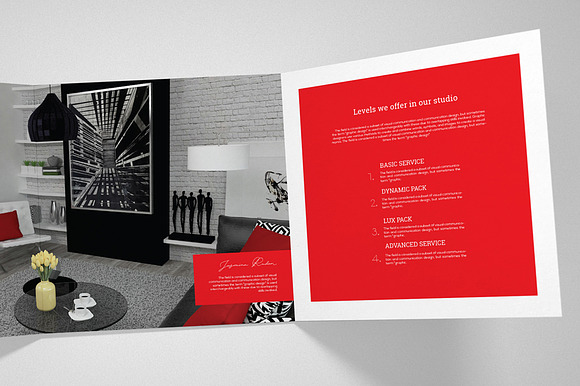 Interior Design Square Brochure in Brochure Templates - product preview 6