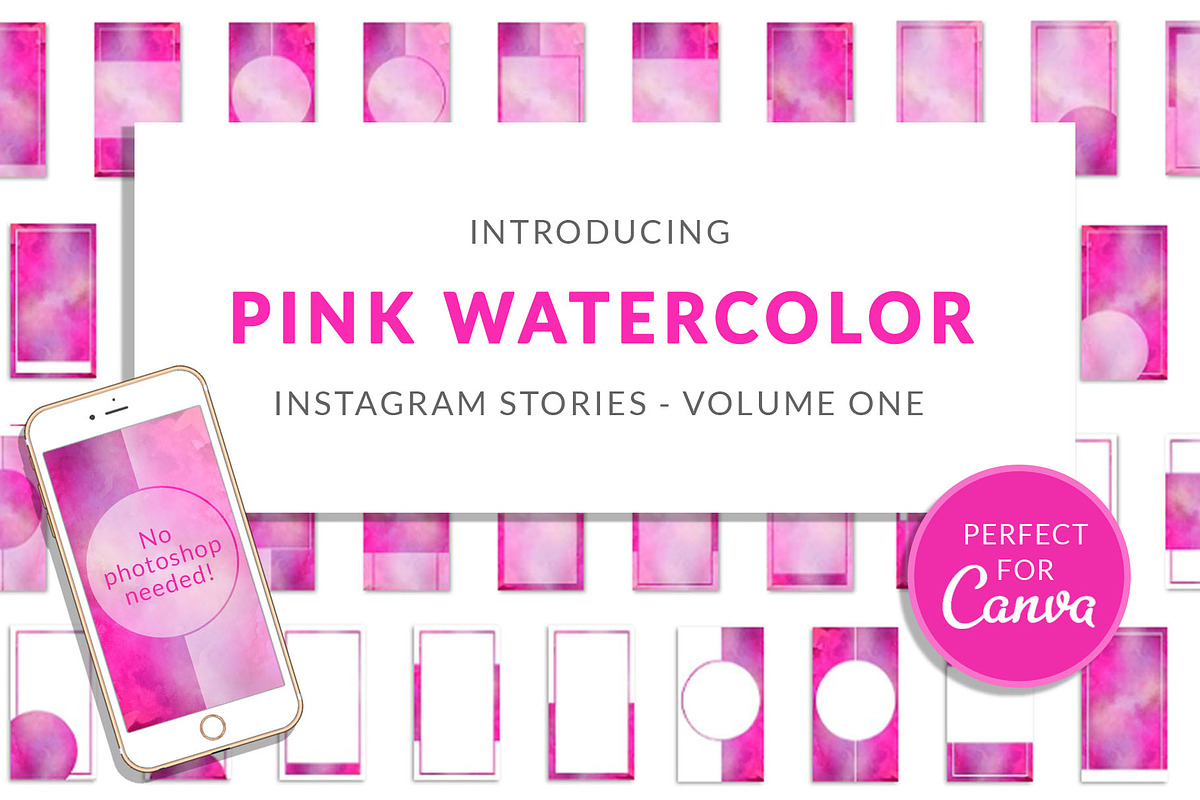 Pink Watercolor Canva Insta Stories in Instagram Templates - product preview 8