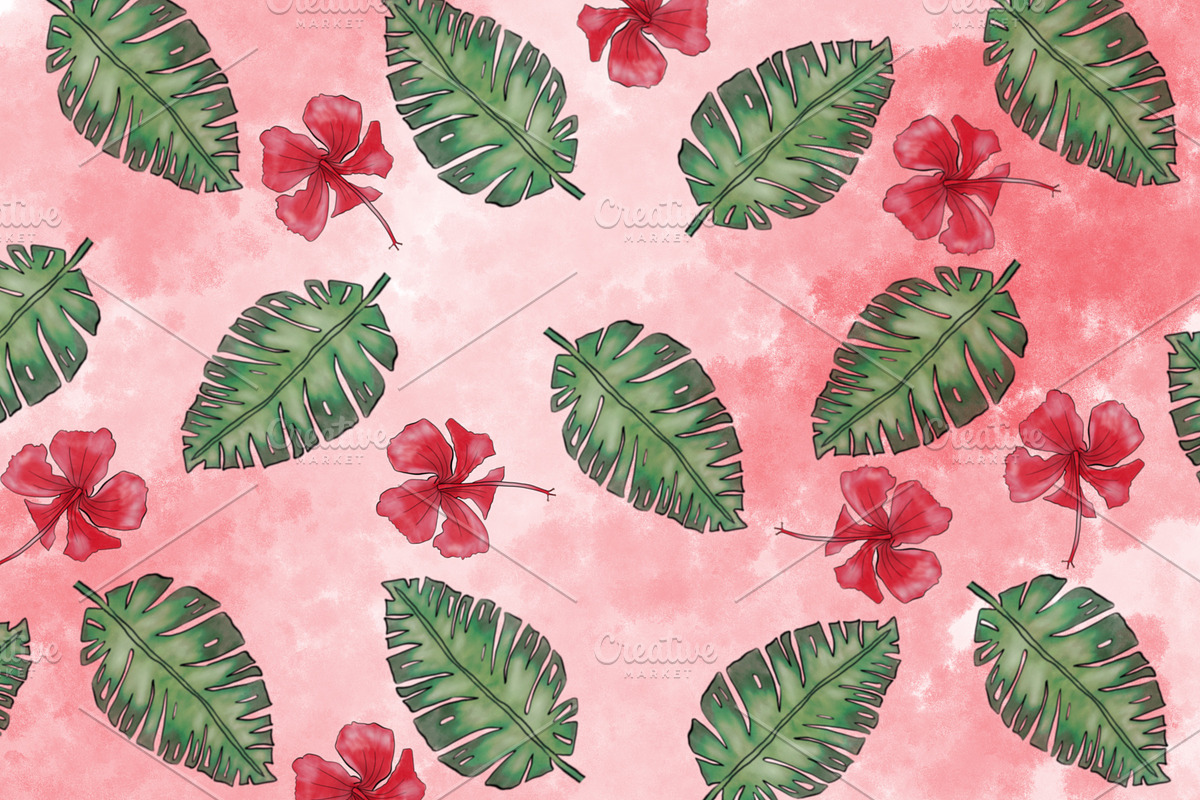 Tropical Background Digital Paper in Patterns - product preview 8