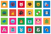 30 Pet Flat Icon Set