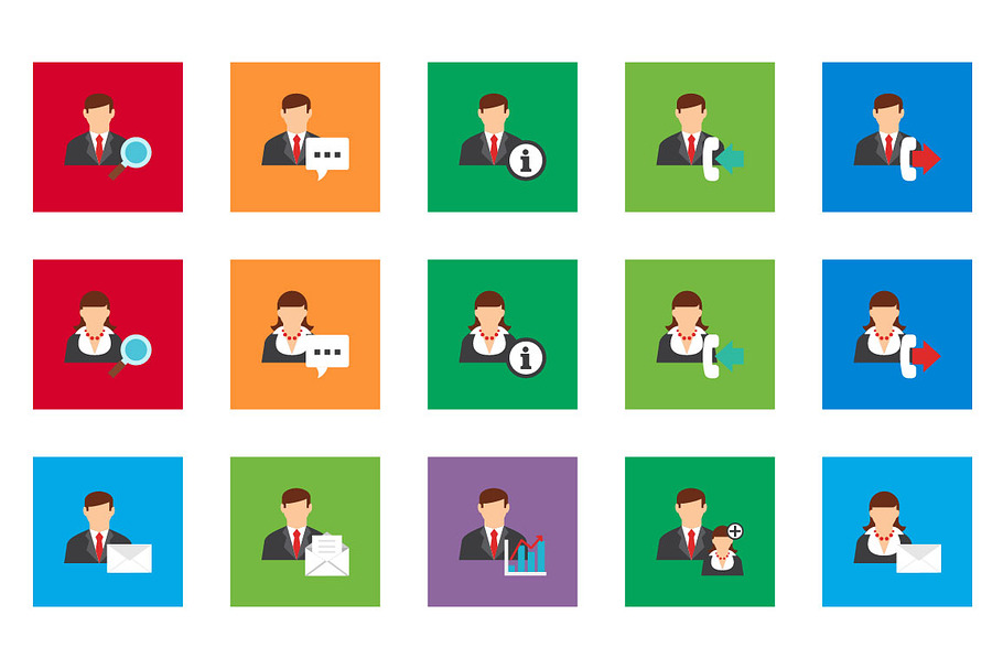 20 User Account Flat Icon Set in Icons - product preview 8