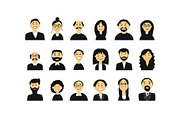 Business people, set of simple icons