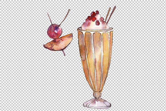 Watercolor exotic drink cocktail PNG in Illustrations - product preview 3