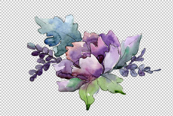 Wildflower bouquets PNG watercolor in Illustrations - product preview 1