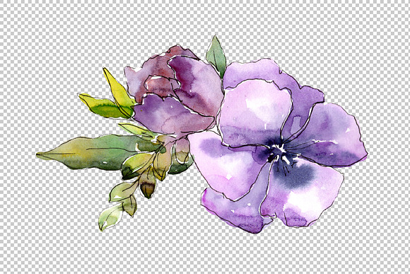 Wildflower bouquets PNG watercolor in Illustrations - product preview 2