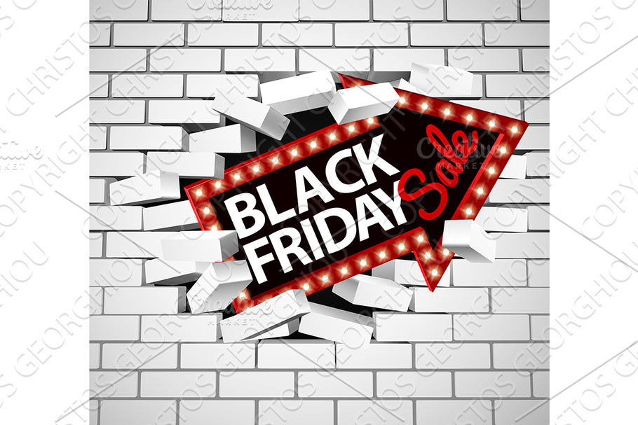 Black Friday Sale Sign Breaking in Illustrations - product preview 8