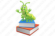 Bookworm Caterpillar Worm on Book