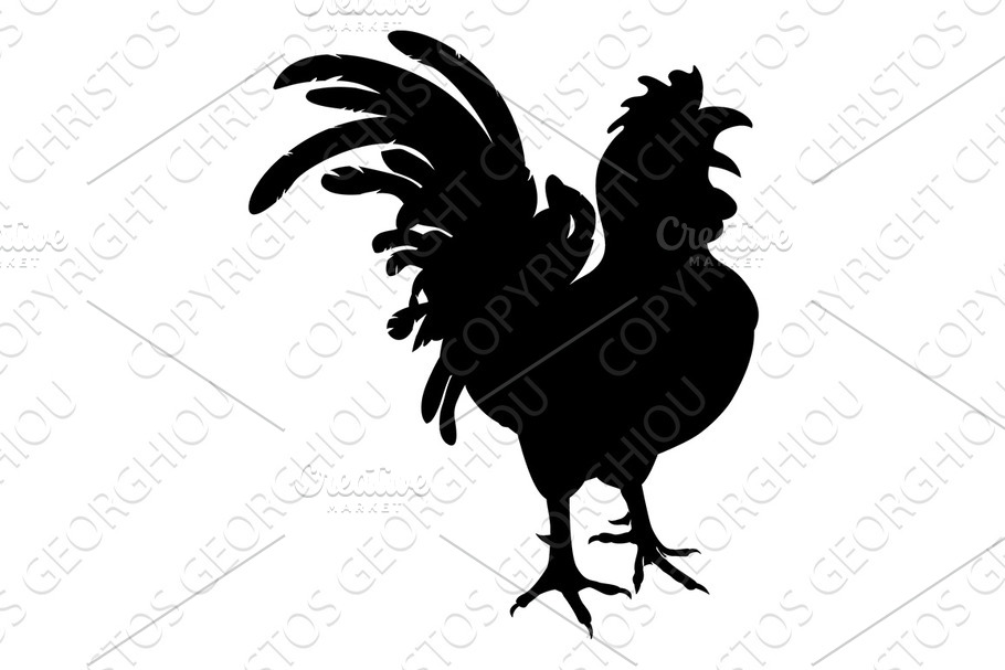 Chicken Rooster Farm Animal in Illustrations - product preview 8