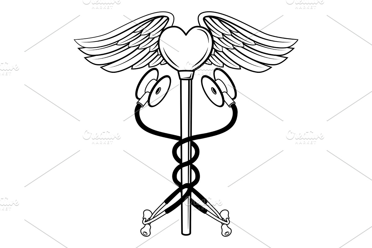 Heart Caduceus Stethoscope Medical in Illustrations - product preview 8