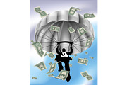 Parachuting Cash Silhouette Business