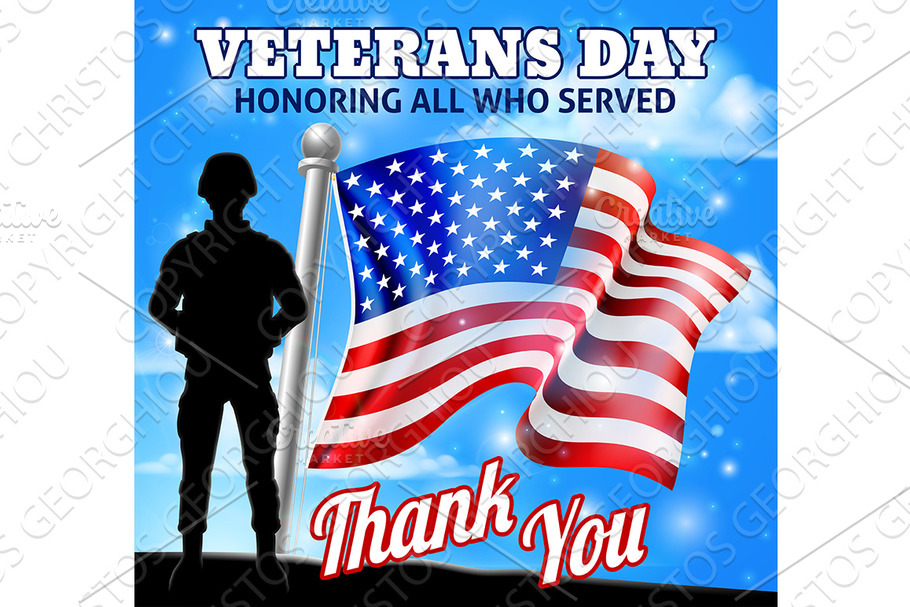 Veterans Day Patriotic Soldier in Illustrations - product preview 8