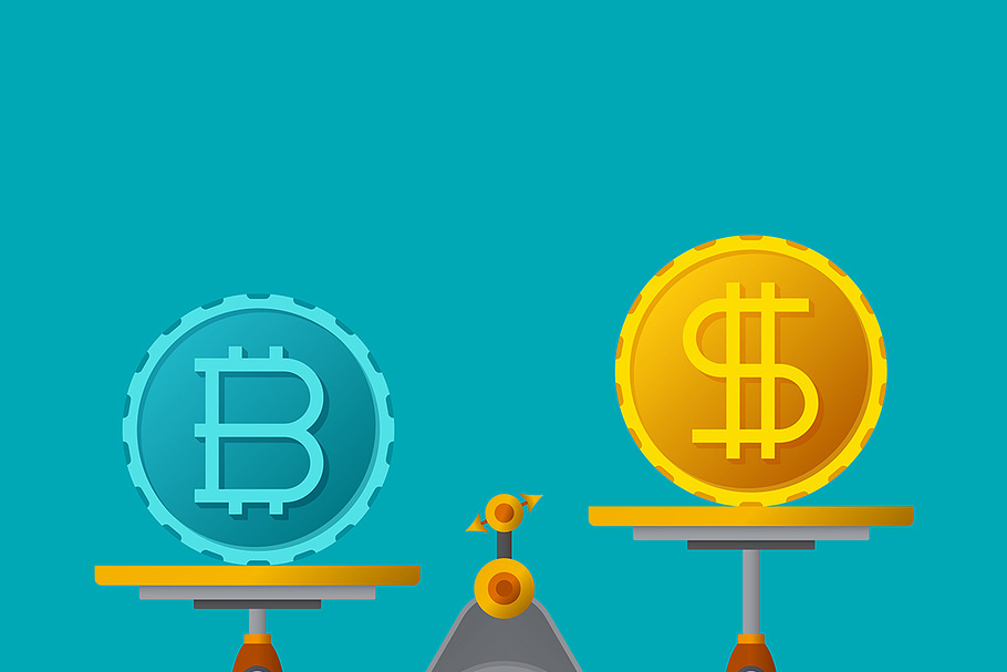 Bitcoin vs dollar concept in Illustrations - product preview 8