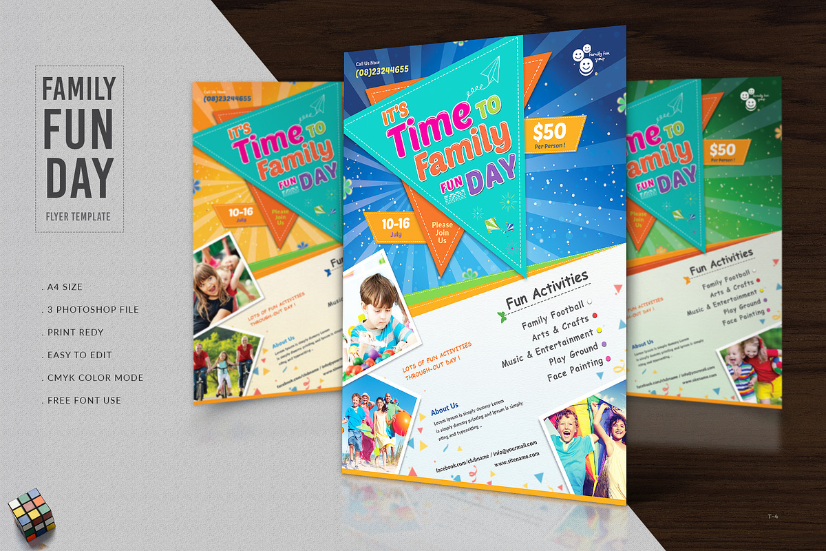 Family Fun Day Flyer Template in Flyer Templates - product preview 8