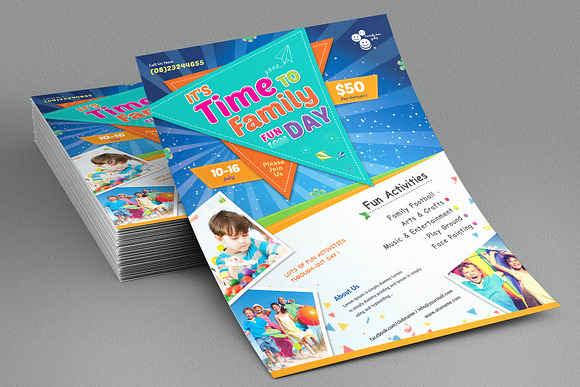 Family Fun Day Flyer Template in Flyer Templates - product preview 3