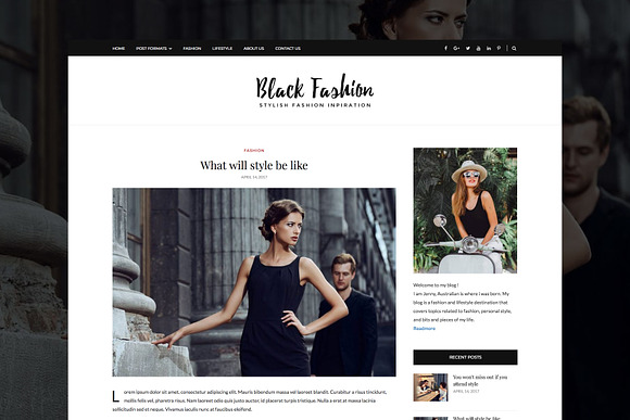 Black Fashion - WordPress Blog Theme in WordPress Magazine Themes - product preview 2