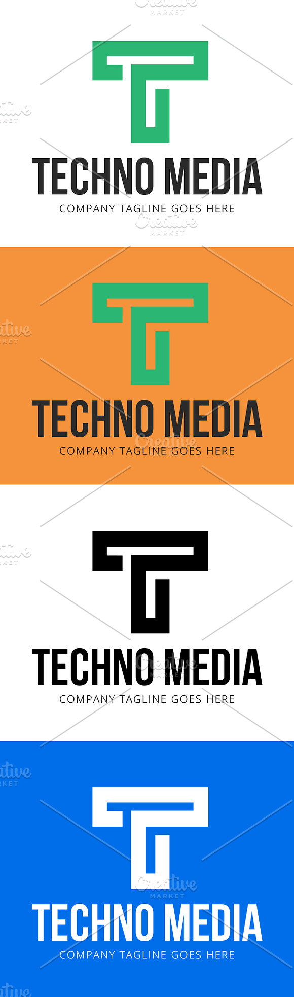 Letter T - 3 Styles Logo Template in Logo Templates - product preview 2