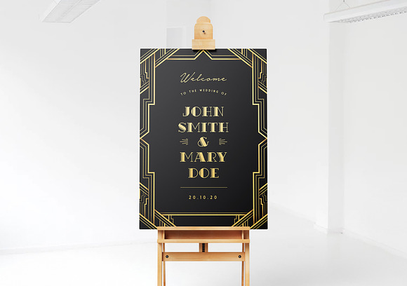 Art Deco Wedding Invitation Suite in Wedding Templates - product preview 8