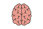 Human brain color icon